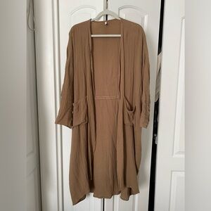 Priory Cotton Gauze Duster Cardigan Open Jacket